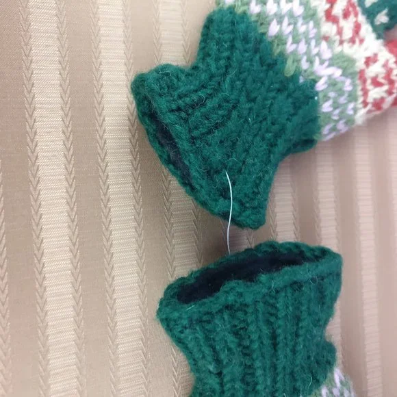 Fair Isle Wool Mittens 100%YAK Wool Fleece Lined Nordic Chunky Knit Mde in Nepal - Picture 8 of 11